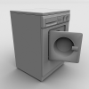 红色洗衣机-科技-家用电器-VR/AR模型-3D城