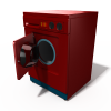 红色洗衣机-科技-家用电器-VR/AR模型-3D城