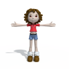 小女孩-角色人体-角色-VR/AR模型-3D城