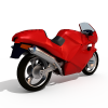红色摩托车-汽车-摩托车-VR/AR模型-3D城