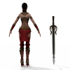 女战士-角色人体-角色-VR/AR模型-3D城