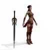 女战士-角色人体-角色-VR/AR模型-3D城