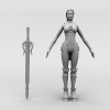女战士-角色人体-角色-VR/AR模型-3D城