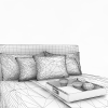 双人床-家居-床-VR/AR模型-3D城