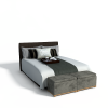 双人床-家居-床-VR/AR模型-3D城