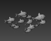 鲤鱼群-动植物-鱼类-VR/AR模型-3D城