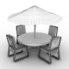 露天餐桌-家居-桌椅-VR/AR模型-3D城