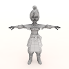 Q版古代美女-角色人体-角色-VR/AR模型-3D城