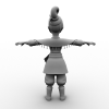 Q版古代美女-角色人体-角色-VR/AR模型-3D城