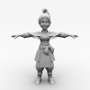 Q版古代美女-角色人体-角色-VR/AR模型-3D城