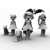 萝莉带宠物-角色人体-角色-VR/AR模型-3D城