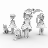 萝莉带宠物-角色人体-角色-VR/AR模型-3D城