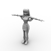 卡通女孩-角色人体-角色-VR/AR模型-3D城