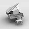 钢琴-文体生活-乐器-VR/AR模型-3D城