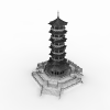 7层塔-建筑-古建筑-VR/AR模型-3D城