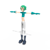 卡通女孩-角色人体-角色-VR/AR模型-3D城