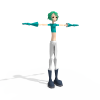 卡通女孩-角色人体-角色-VR/AR模型-3D城