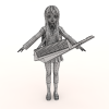 手风琴卡通女孩-角色人体-角色-VR/AR模型-3D城