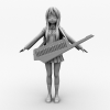 手风琴卡通女孩-角色人体-角色-VR/AR模型-3D城