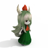 牛角的小女孩-角色人体-角色-VR/AR模型-3D城
