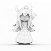牛角的小女孩-角色人体-角色-VR/AR模型-3D城