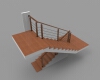 steps-railing-wood-stainless-建筑-家具-工业CAD模型-3D城