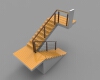 steps-railing-wood-stainless-建筑-家具-工业CAD模型-3D城