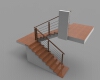 steps-railing-wood-stainless-建筑-家具-工业CAD模型-3D城