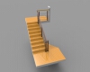 steps-railing-wood-stainless-建筑-家具-工业CAD模型-3D城