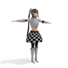 黑白小姐-角色人体-角色-VR/AR模型-3D城