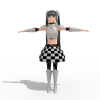 黑白小姐-角色人体-角色-VR/AR模型-3D城