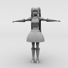 黑白小姐-角色人体-角色-VR/AR模型-3D城