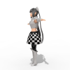 黑白小姐-角色人体-角色-VR/AR模型-3D城