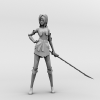 东洋女剑士-角色人体-角色-VR/AR模型-3D城