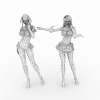 24416 横扫天下两个美女-角色人体-角色-VR/AR模型-3D城