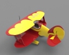 cartoon-biplane-文体生活-玩具-工业CAD模型-3D城