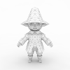 戴斗笠小孩-角色人体-角色-VR/AR模型-3D城