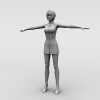 短发美女-角色人体-角色-VR/AR模型-3D城