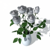 白色枚瑰-动植物-盆栽-VR/AR模型-3D城