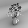 白色枚瑰-动植物-盆栽-VR/AR模型-3D城