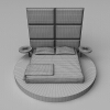 现代圆形双人床-家居-床-VR/AR模型-3D城
