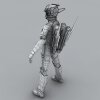 美女士兵-角色人体-角色-VR/AR模型-3D城