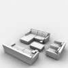 沙发组合-家居-沙发-VR/AR模型-3D城