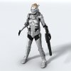 美女盔甲士兵-角色人体-角色-VR/AR模型-3D城