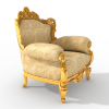 欧式扶手椅-家居-沙发-VR/AR模型-3D城
