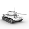 T34-85中型坦克-汽车-军事汽车-VR/AR模型-3D城