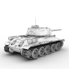 T34-85中型坦克-汽车-军事汽车-VR/AR模型-3D城
