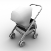 婴儿车-文体生活-日用品-VR/AR模型-3D城