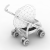婴儿车-文体生活-日用品-VR/AR模型-3D城