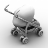 婴儿车-文体生活-日用品-VR/AR模型-3D城